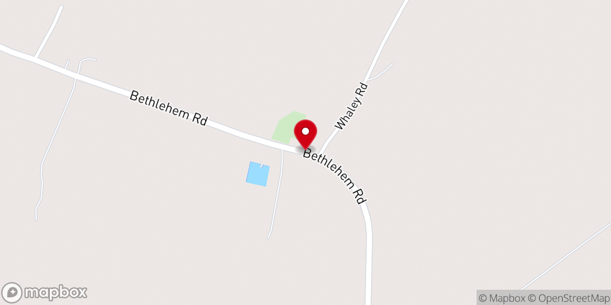Map showing location of Bethlehem Baptist Church
