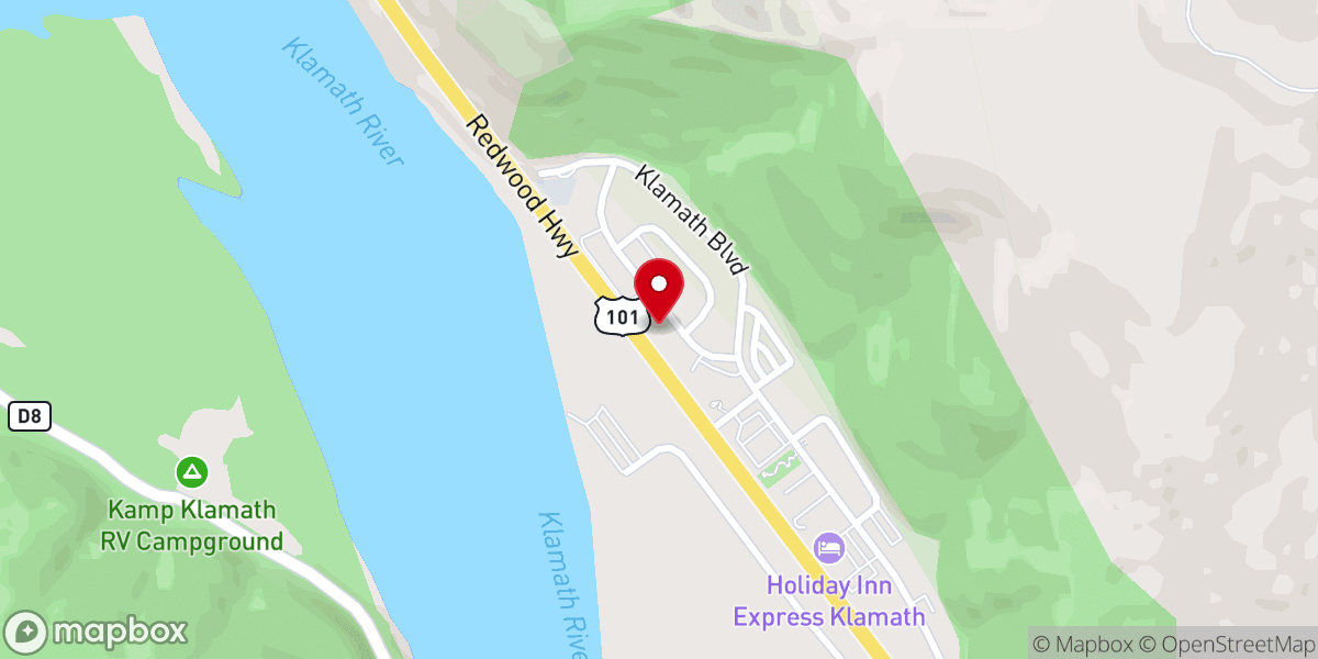 Map showing location of Klamath Community Center