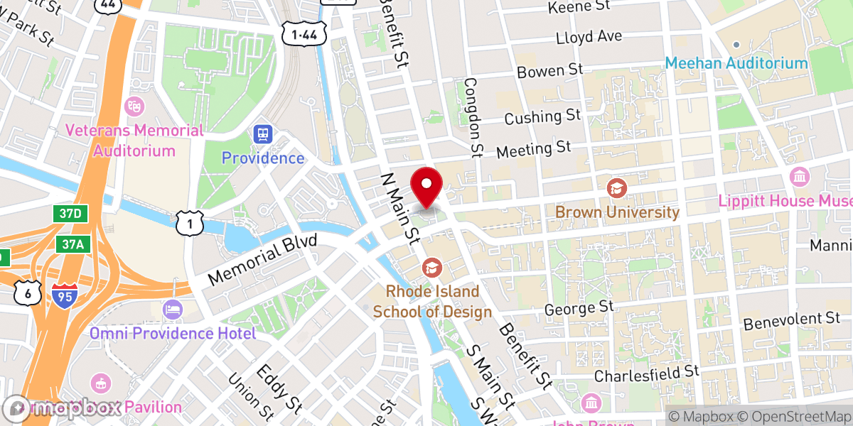 Map showing location of First Baptist Church in America