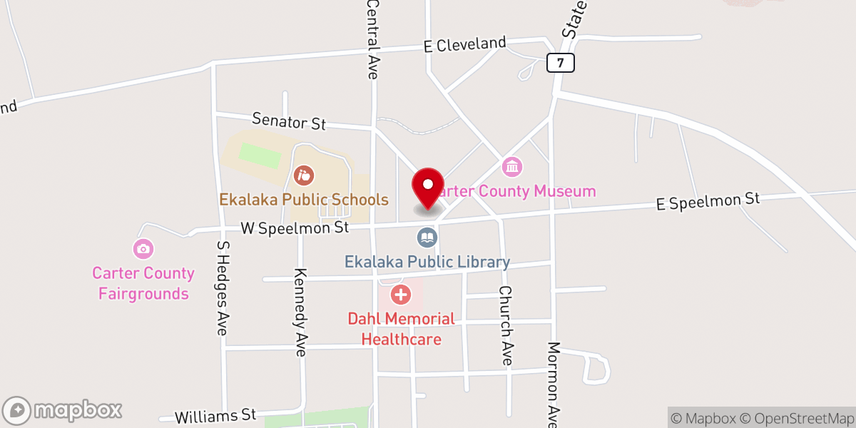 Map showing location of Ekalaka Eagle