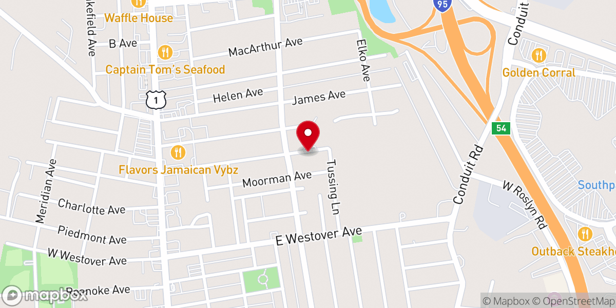 Map showing location of Lyons Avenue Bible Church
