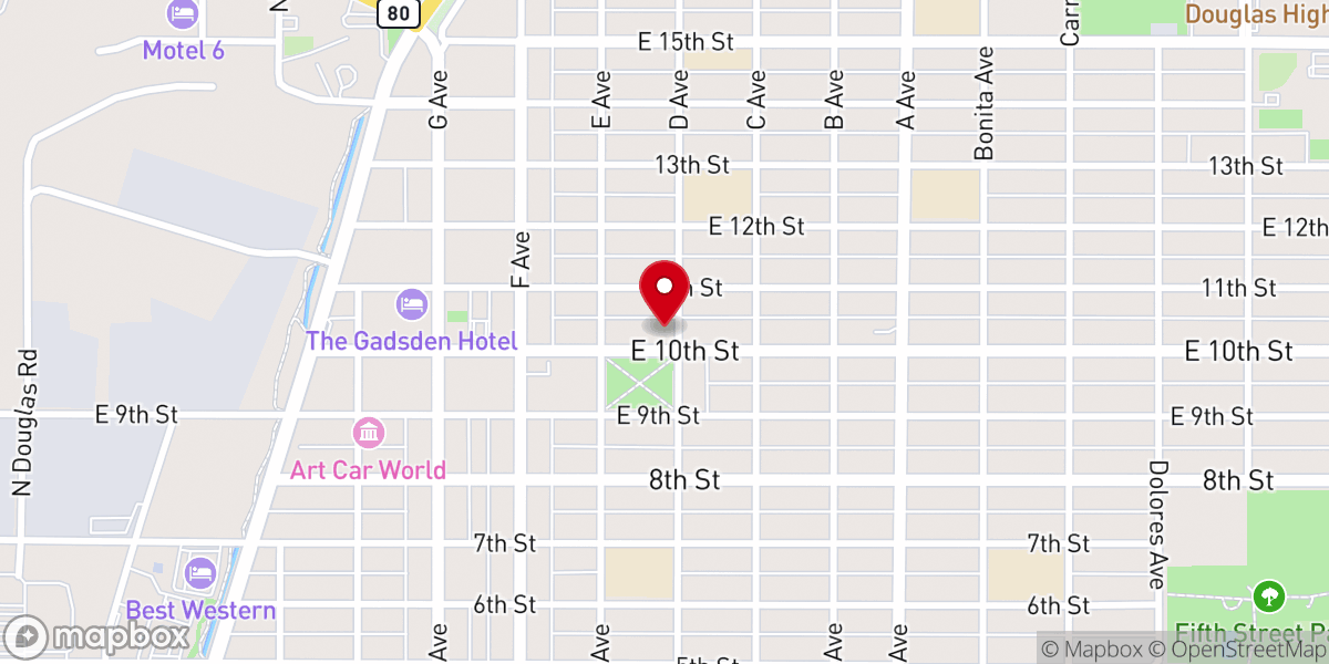 Map showing location of First Presbyterian Church
