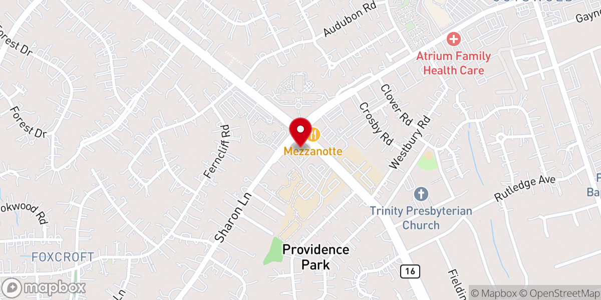 Map showing location of St. Gabriel Catholic Church, Charlotte NC