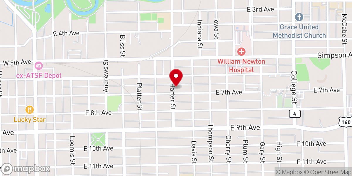 Map showing location of GracePointe Assembly of God