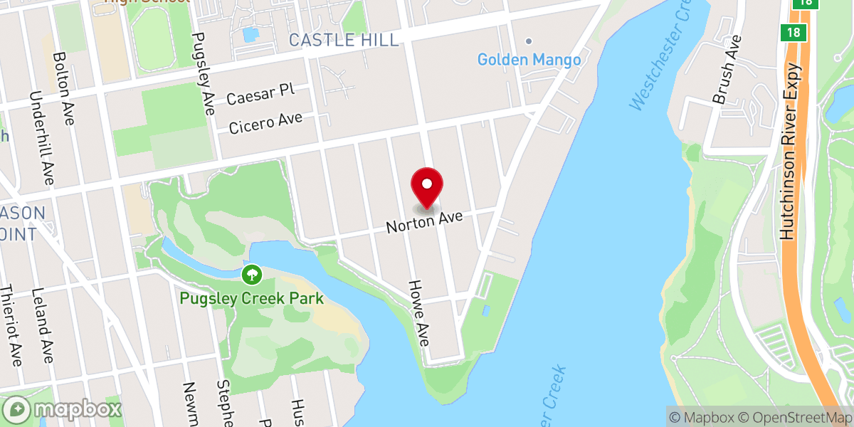 Map showing location of Central Bronx Ghana Seventh-Day Adventist Church