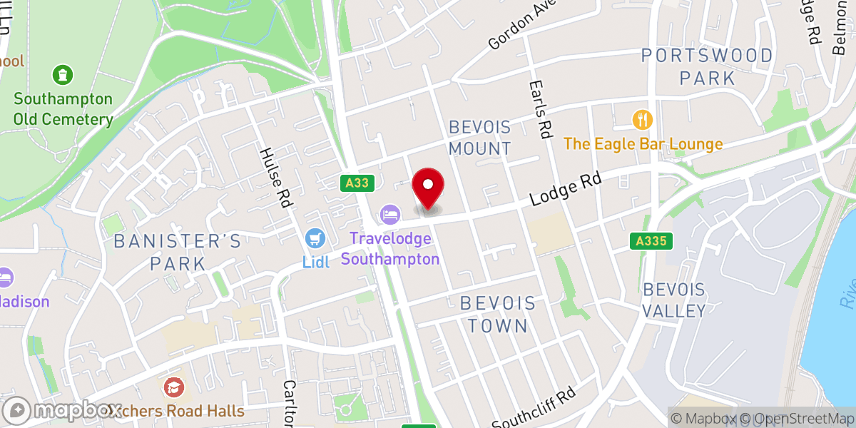 Map showing location of Saint Mary's Church, Lodge Road