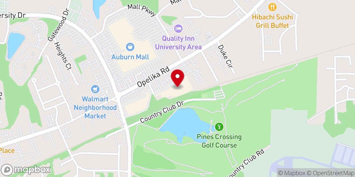 Map showing location of Crunch Fitness - Auburn