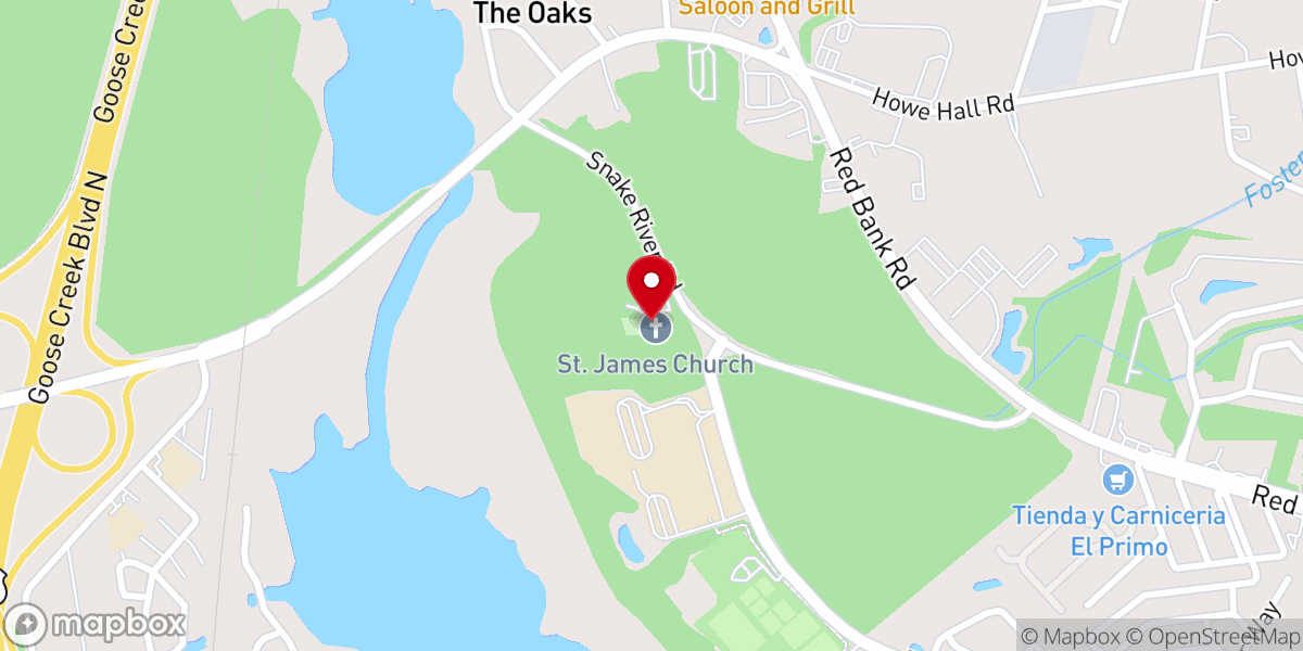 Map showing location of St. James Church