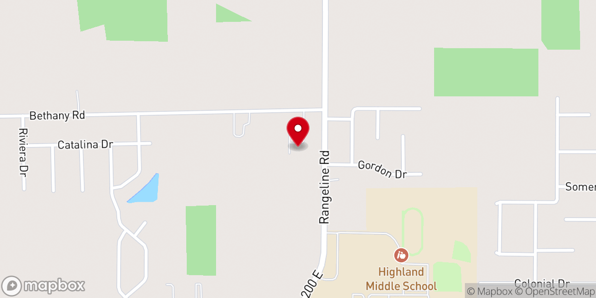 Map showing location of North Anderson Wesleyan Church