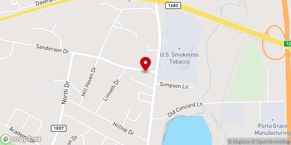Map showing location of Line Upon Line Church