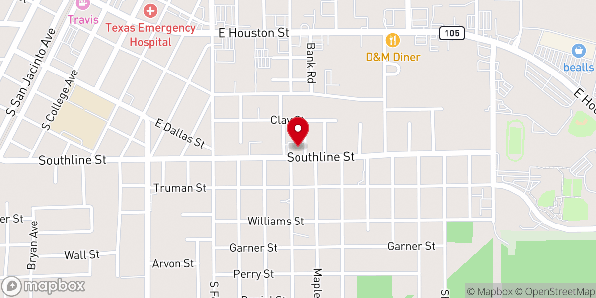 Map showing location of Cleveland Texas Family History Center