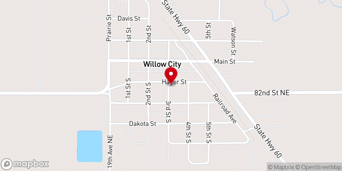 Map showing location of First Lutheran Church
