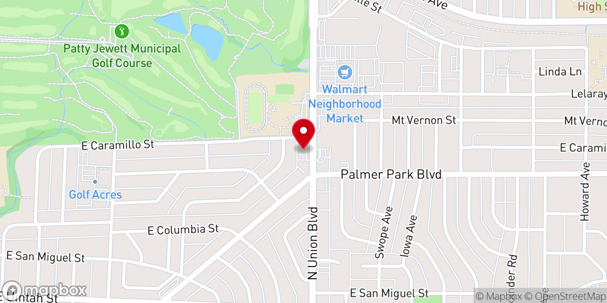 Map showing location of Verity Baptist Church