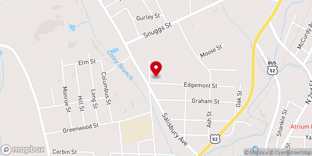 Map showing location of Grace Baptist Church of Albemarle