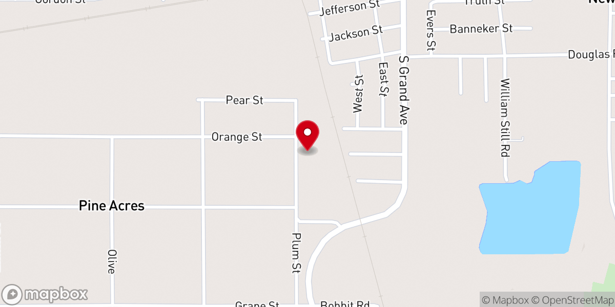 Map showing location of Full Life Assembly of God Church