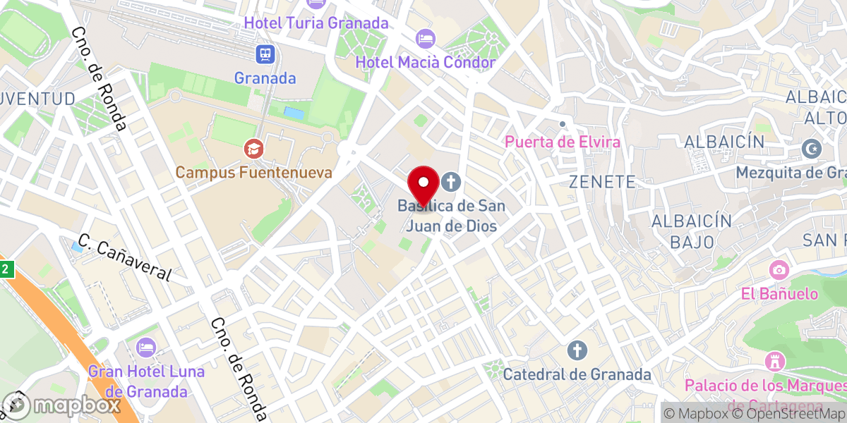 Map showing location of Castillo antiguo