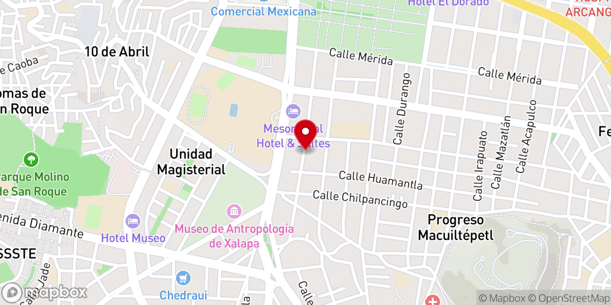 Map showing location of Iglesia Cristiana Evangélica Mensajeros del Reino Xalapa