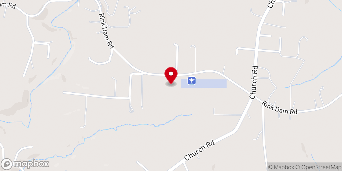 Map showing location of Unity Baptist Church