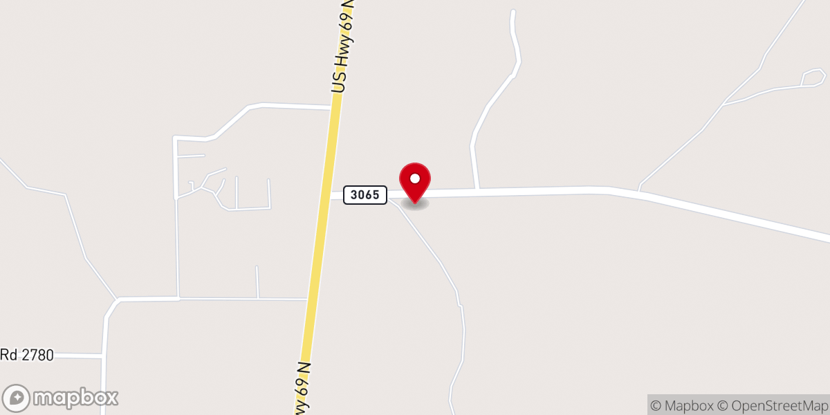 Map showing location of Aline Baptist church