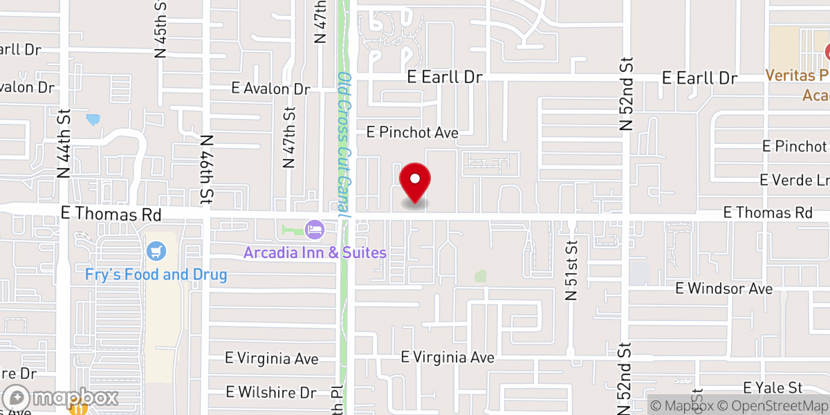 Map showing location of The Bridge United Methodist Church