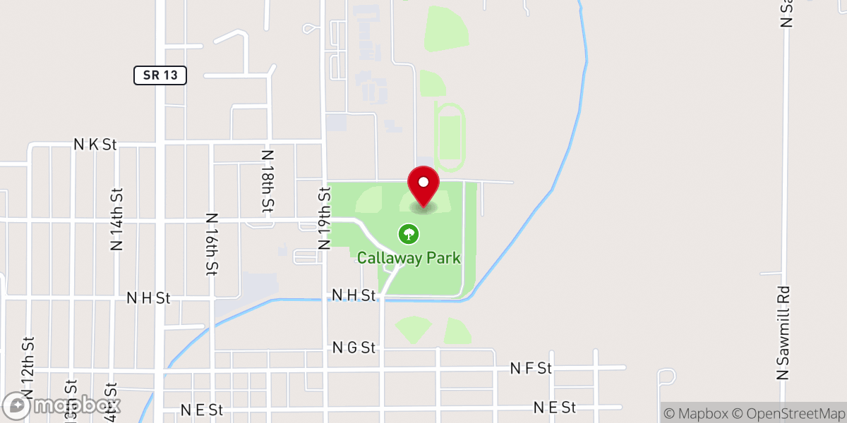 Map showing location of Callaway Park