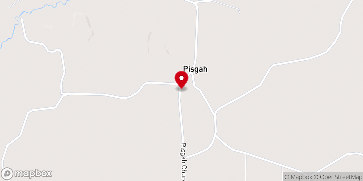Map showing location of Pisgah Baptist Church