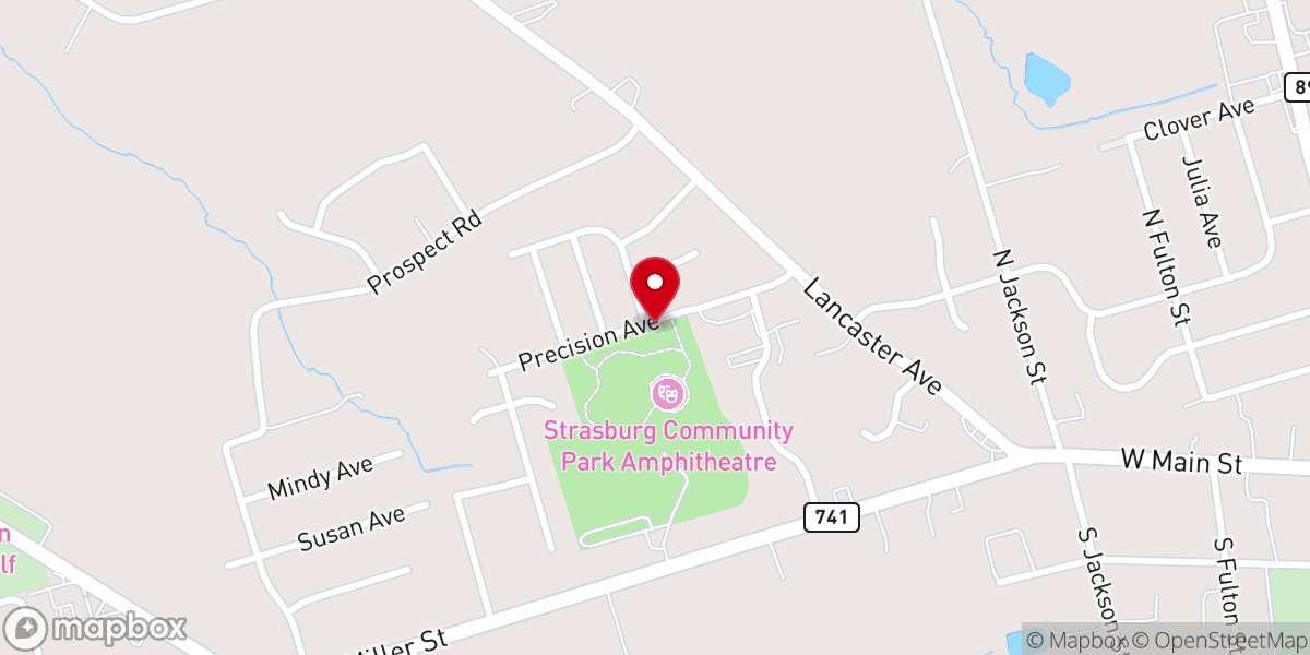 Map showing location of Strasburg Community Park