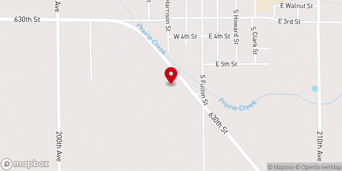 Map showing location of Bethel Baptist Church