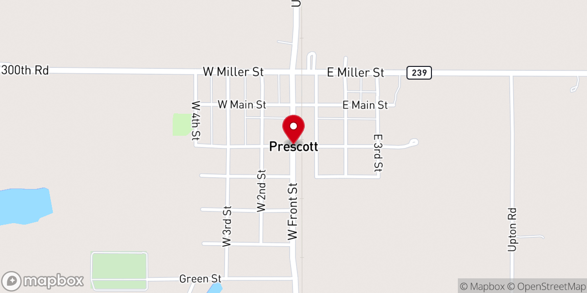 Map showing location of Prescott