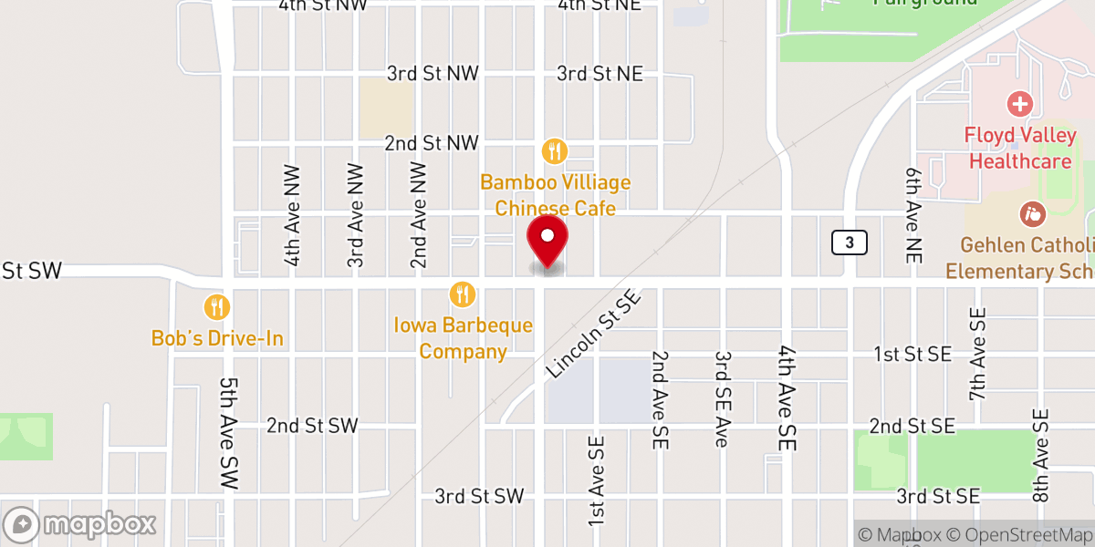 Map showing location of Mescher’s Clothing