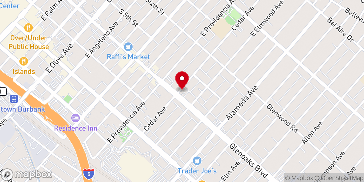 Map showing location of Hope For The World Church - Burbank