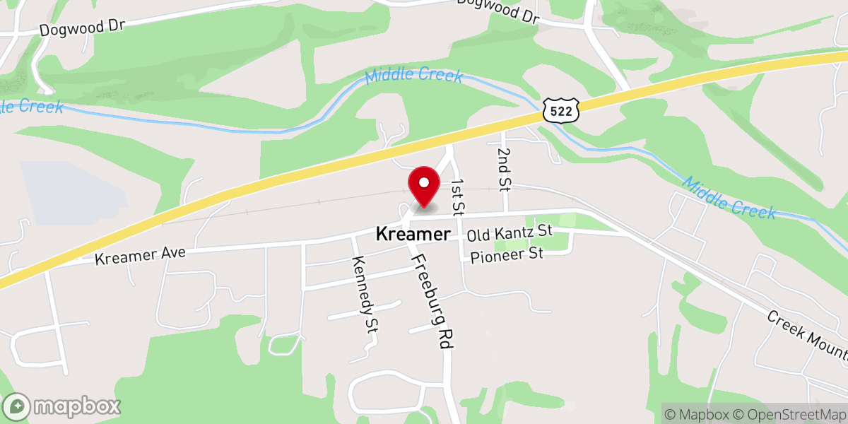 Map showing location of St. Peter's Lutheran Church