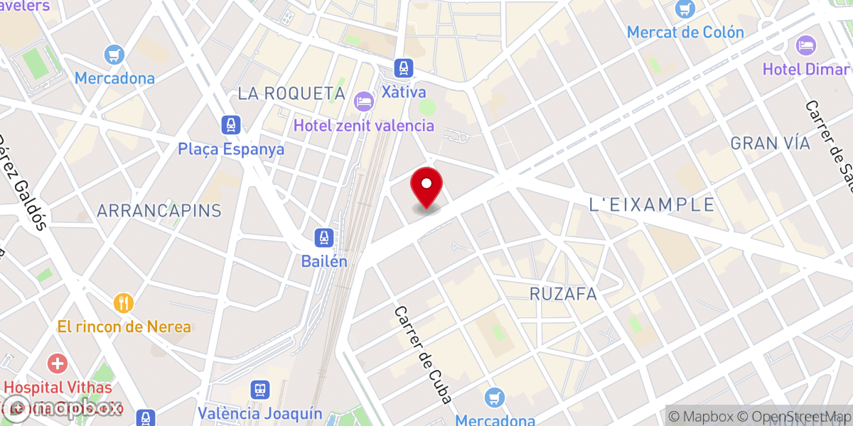 Map showing location of Iglesia de Santa María Goretti
