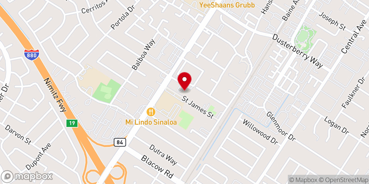 Map showing location of St. James' Episcopal Church