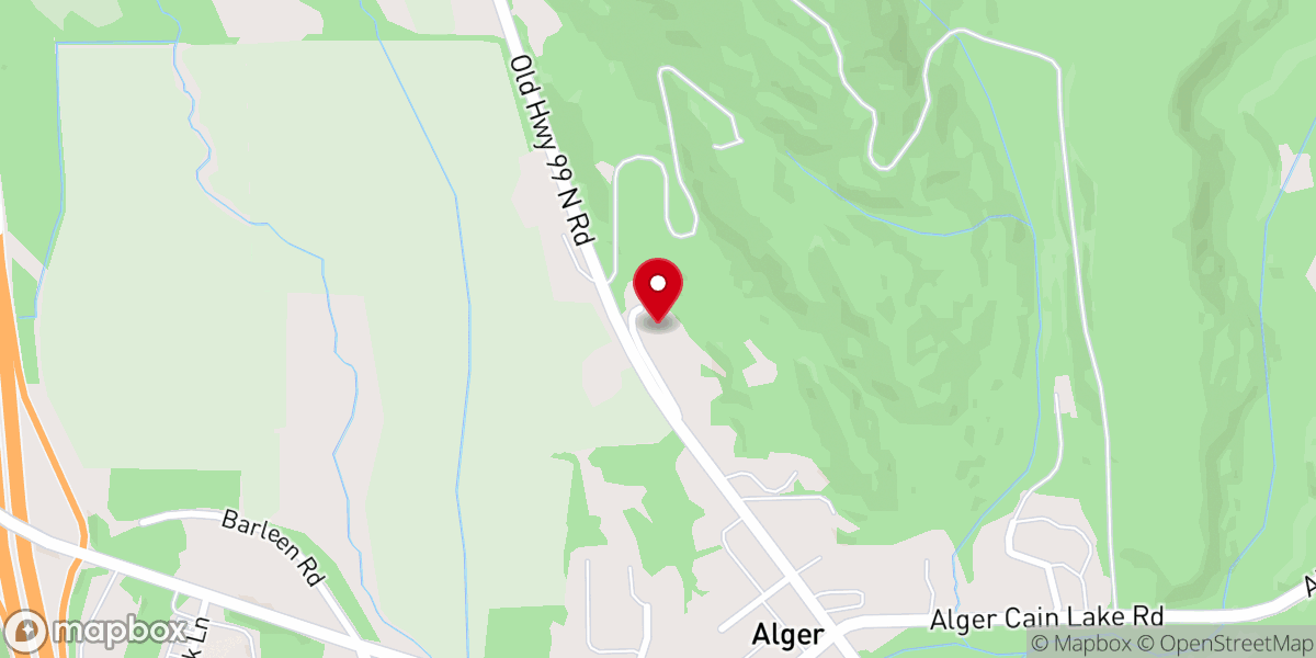 Map showing location of Alger Community Church