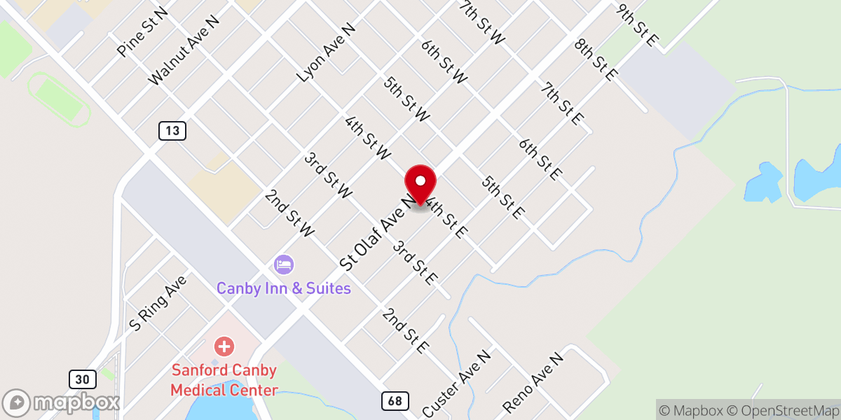 Map showing location of Presbyterian Church