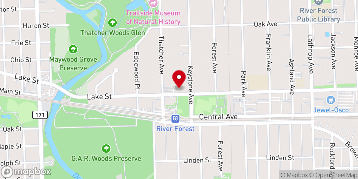 Map showing location of River Forest Methodist Church