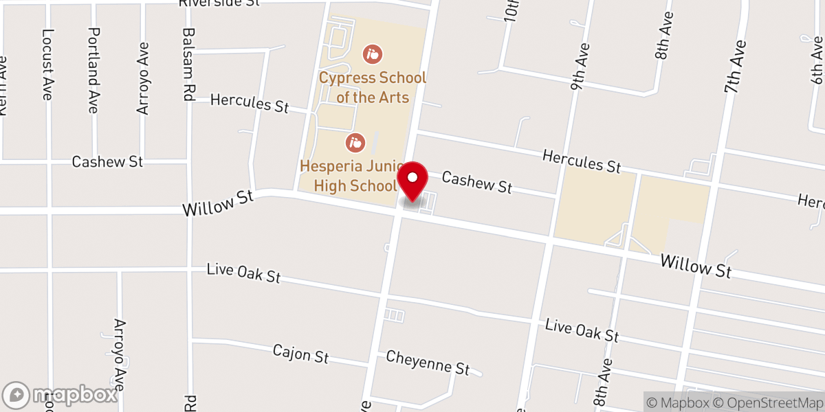 Map showing location of Desert Springs Church