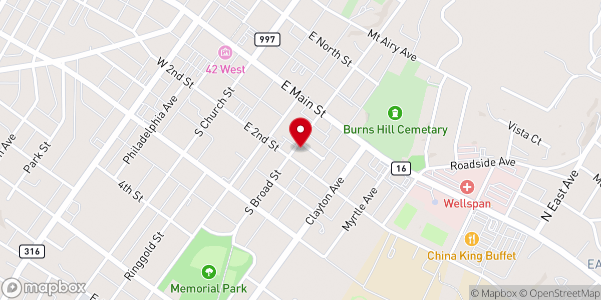 Map showing location of Waynesboro Gospel Chapel