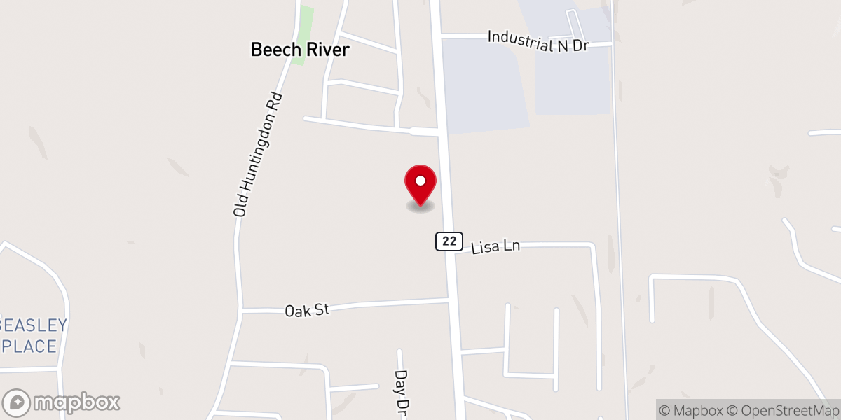 Map showing location of Lexington Christian Church
