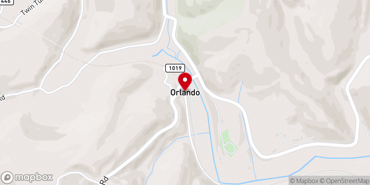 Map showing location of Orlando