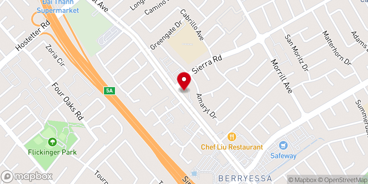 Map showing location of Berryessa Valley Church