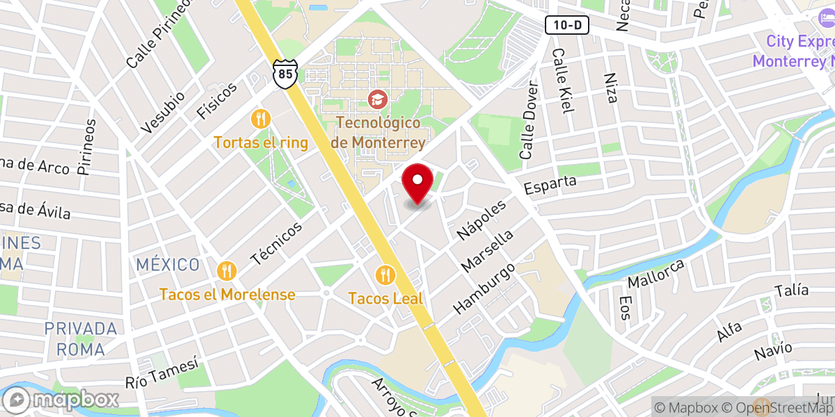 Map showing location of Iglesia Bautista Príncipe de Paz
