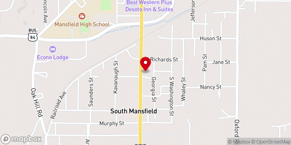 Map showing location of House Of Refuge Pentecostal Holiness Church of Mansfield La