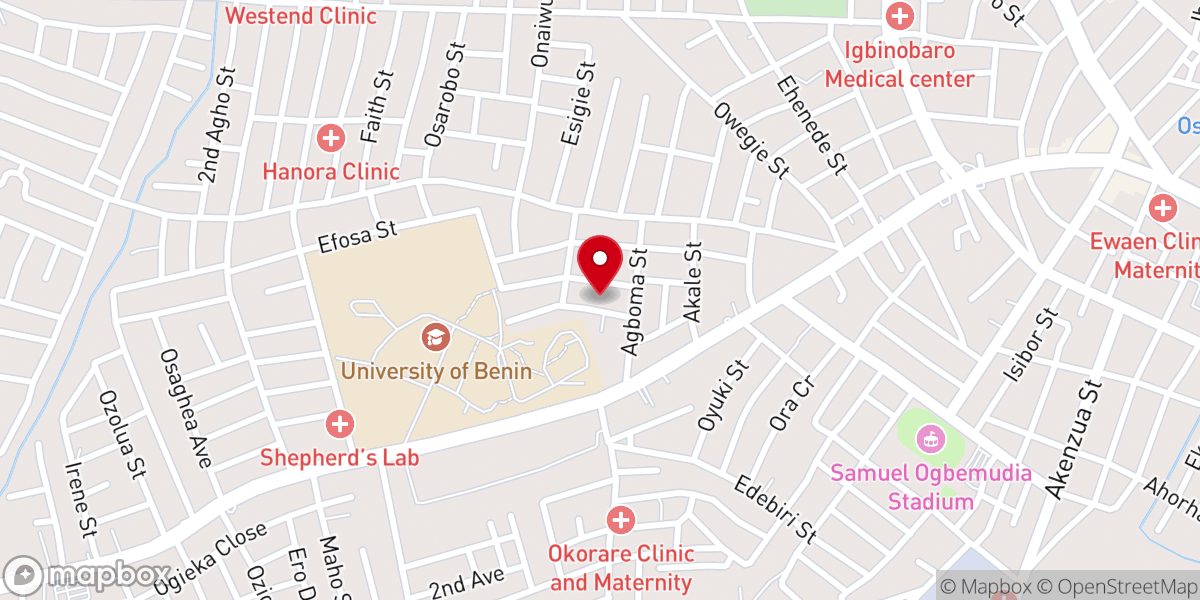 Map showing location of RCCG UPPER ROOM PARISH, EDO1 HQTRS PARISH