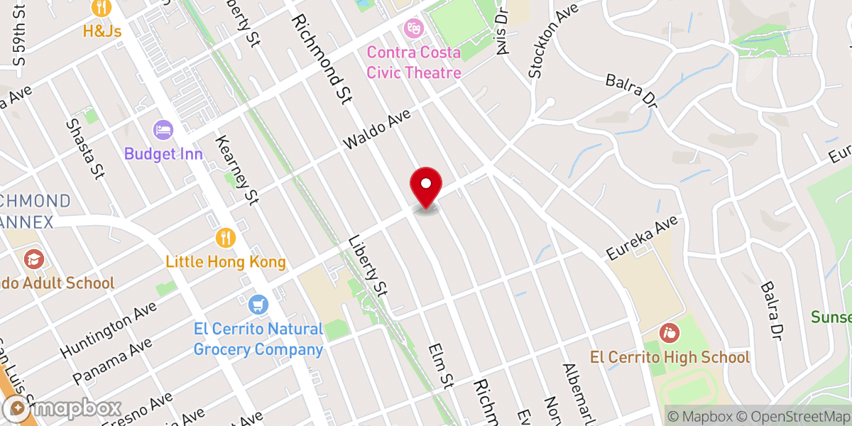 Map showing location of El Cerrito Chinese Christian Church