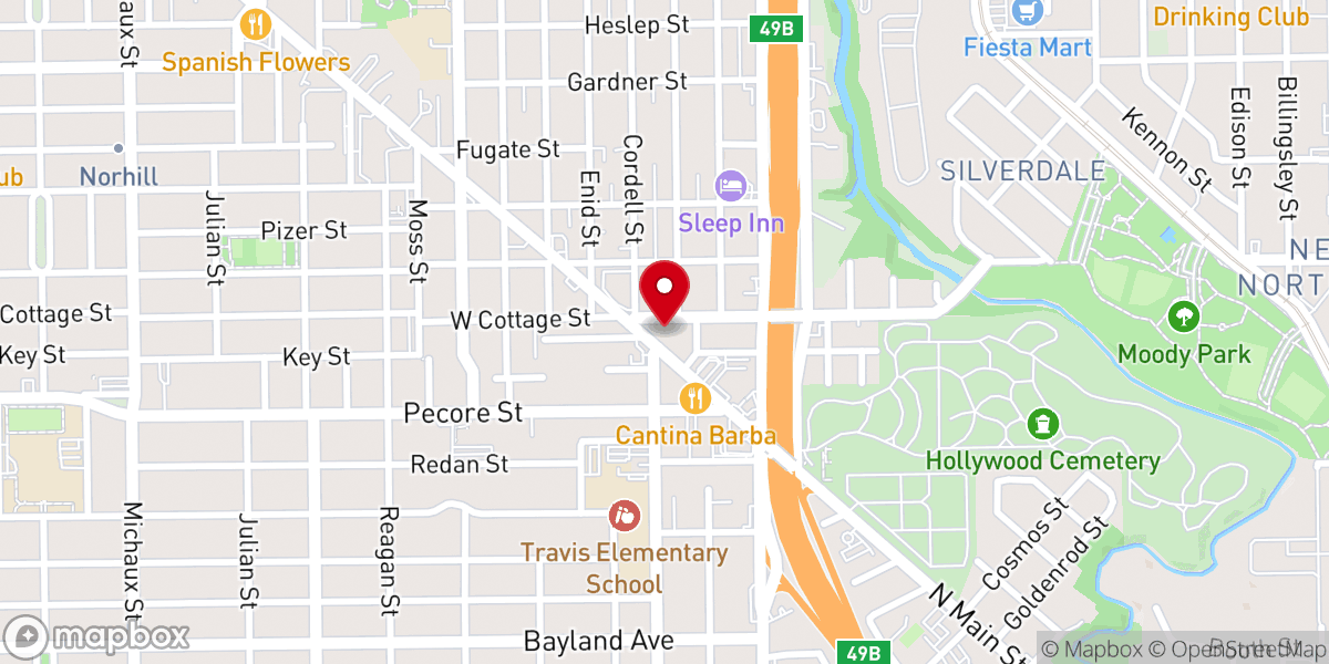 Map showing location of Elim Houston
