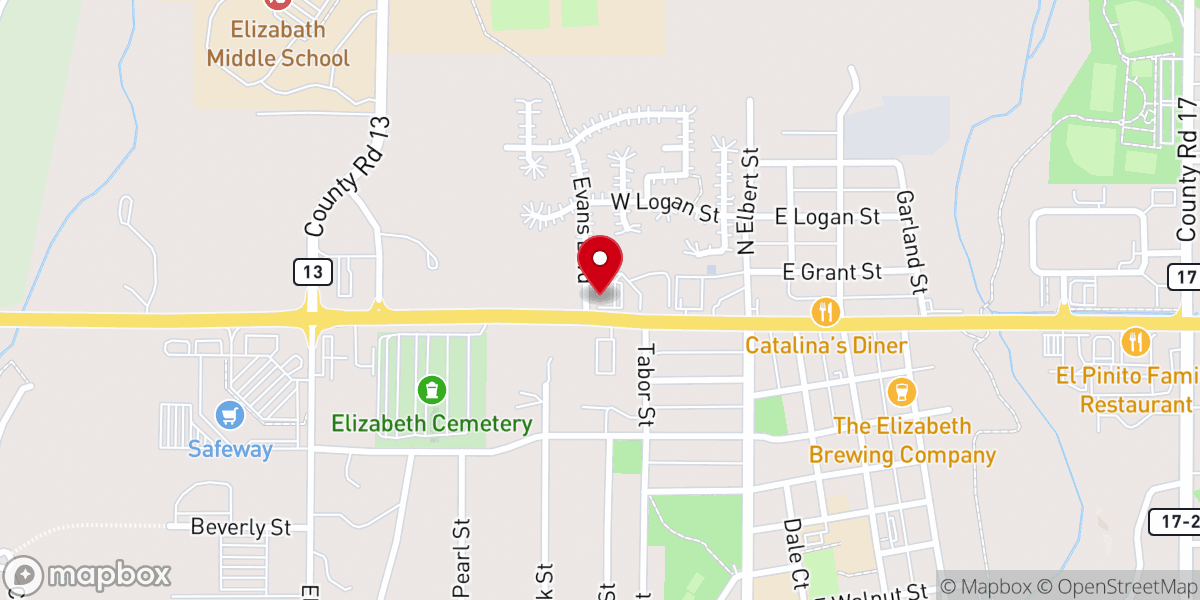 Map showing location of Elizabeth United Methodist Church