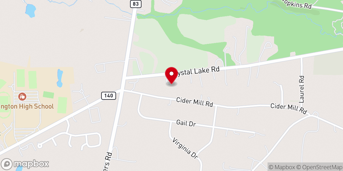 Map showing location of Ellington Wesleyan Church