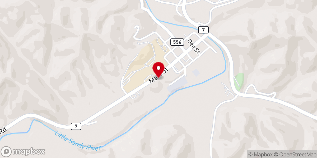Map showing location of Elliott County Community Center